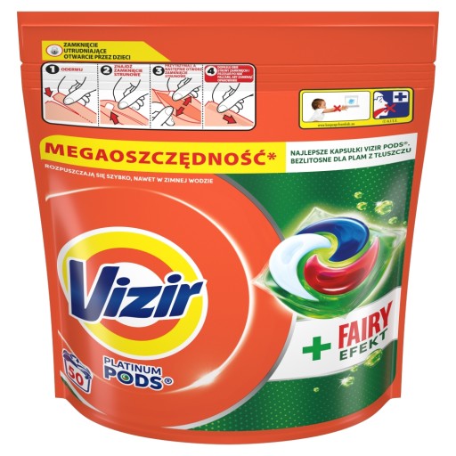 Vizir-Fairy-Effect-Pods-Kapsulki-do-prania-bialych-tkanin-50-pran Vizir + Fairy Effect Pods Kapsułki do prania białych tkanin, 50 prań - obrazek 1