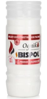 BISPOL wkład parafinowy do zniczy 14,5 cm WP3 zgrzewka 24 sztuki - obrazek 2