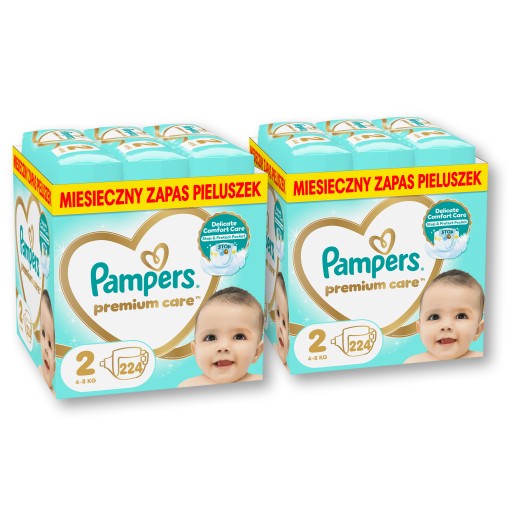 Pampers-Premium-Care-2-448-szt-4-8-kg-Pieluszki-Miesieczny-zapas Pampers Premium Care 2 448 szt. 4-8 kg Pieluszki Miesięczny zapas - obrazek 1