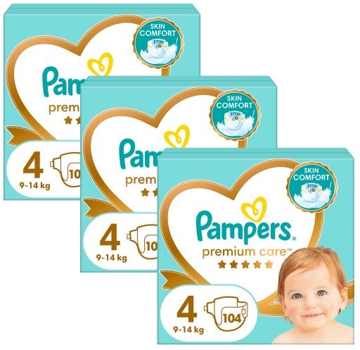 Pampers-Premium-Care-Rozmiar-4-9-14kg-312-szt-Pieluszki Pampers Premium Care Rozmiar 4 9-14kg 312 szt. Pieluszki - obrazek 1