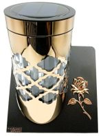 SOLARNY ZNICZ LED NAGROBNY ZŁOTY WYTRZYMAŁY WIECZNA LAMPKA PARIS 23CM - obrazek 2