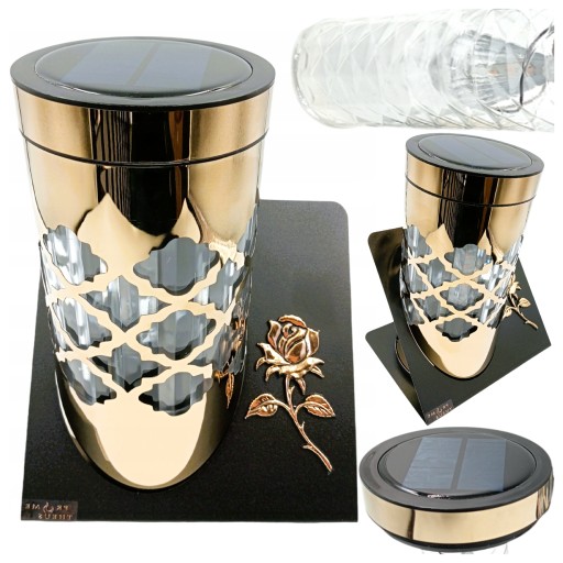 SOLARNY-ZNICZ-LED-NAGROBNY-ZLOTY-WYTRZYMALY-WIECZNA-LAMPKA-PARIS-23CM SOLARNY ZNICZ LED NAGROBNY ZŁOTY WYTRZYMAŁY WIECZNA LAMPKA PARIS 23CM - obrazek 1