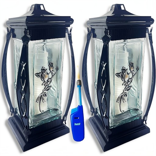 ZESTAW-2x-ZNICZ-SZKLANY-27CM-ROZA-ZNICZE-NA-CMENTARZ-GRATIS-ZAPALARKA ZESTAW 2x ZNICZ SZKLANY 27CM RÓŻA ZNICZE NA CMENTARZ + GRATIS ZAPALARKA - obrazek 1
