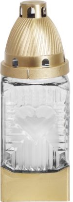 Znicz szklany na grób 12 szt DUŻY biały lampion 20cm z WKŁADEM palenia grób - obrazek 3