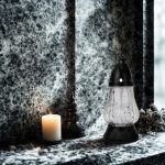 Znicz szklany na grób 12 szt duży biały lampion 19cm z wkładem palenia grób - obrazek 3