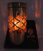 SOLARNY ZNICZ LED NAGROBNY ZŁOTY WYTRZYMAŁY WIECZNA LAMPKA PARIS 23CM - obrazek 10